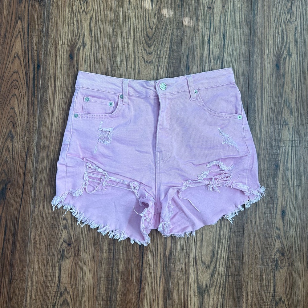 Medium Love Tree High-Rise Pink Jean Shorts